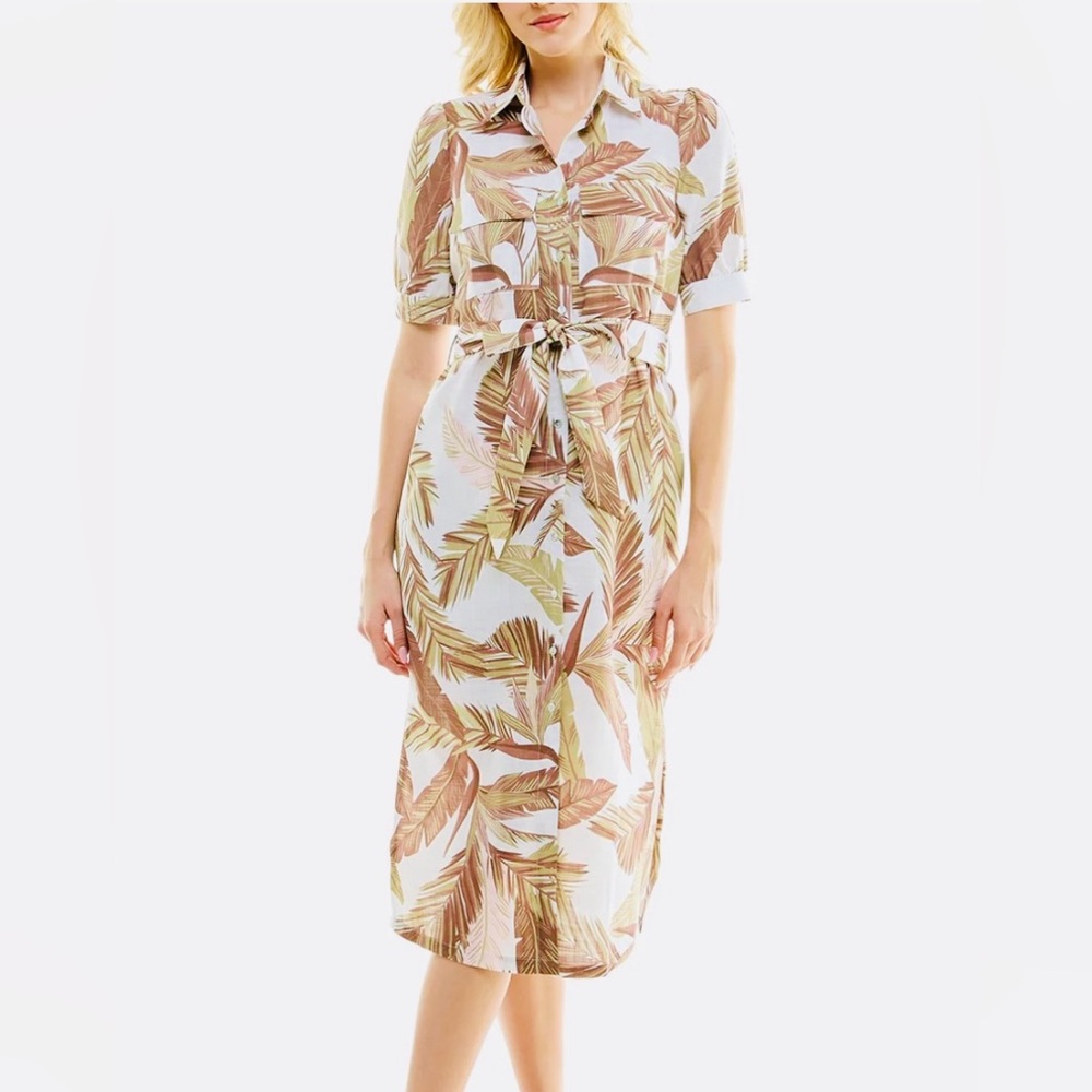 Tropical Print Midi Skirt